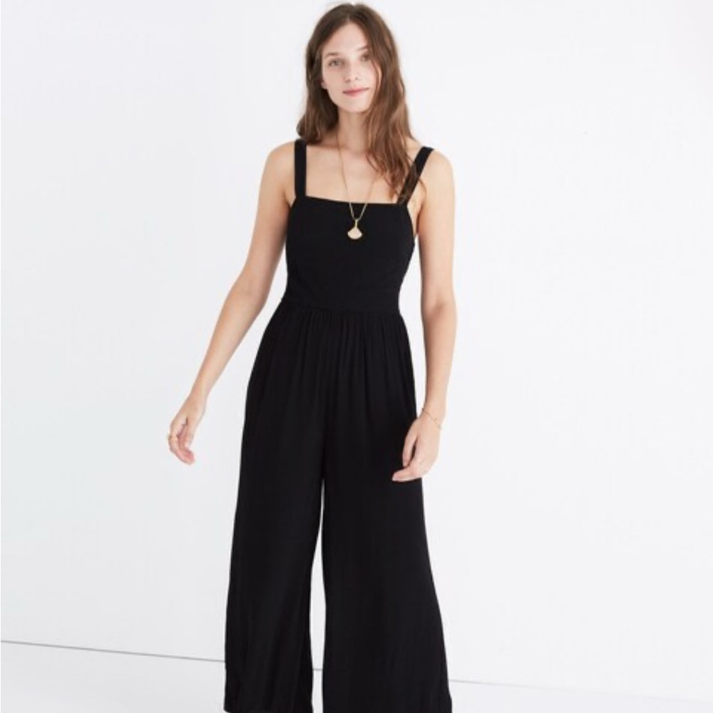 Madewell Smocked Crop Jumpsuit